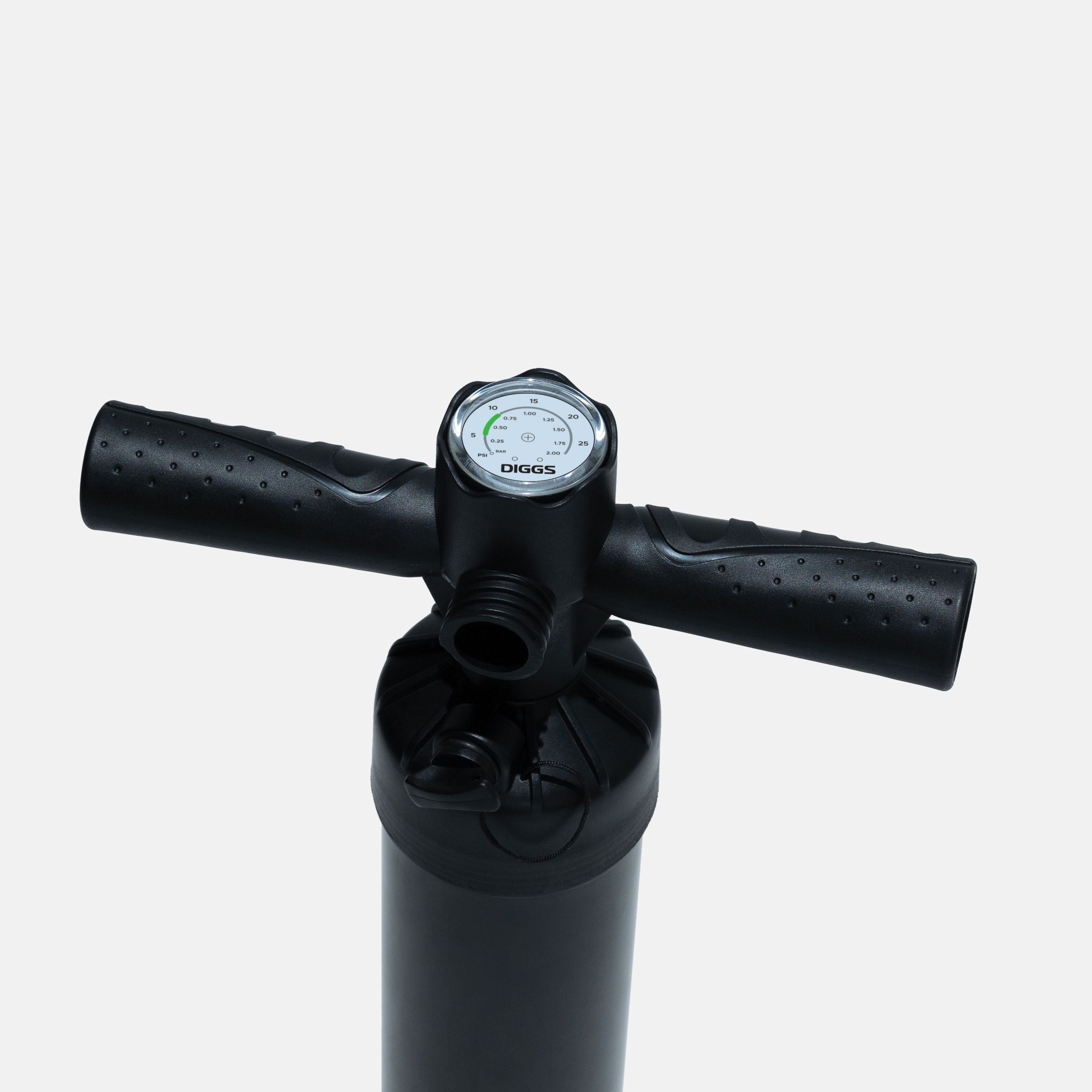 a close up of a pressure gauge on top of the Enventur Air Pump