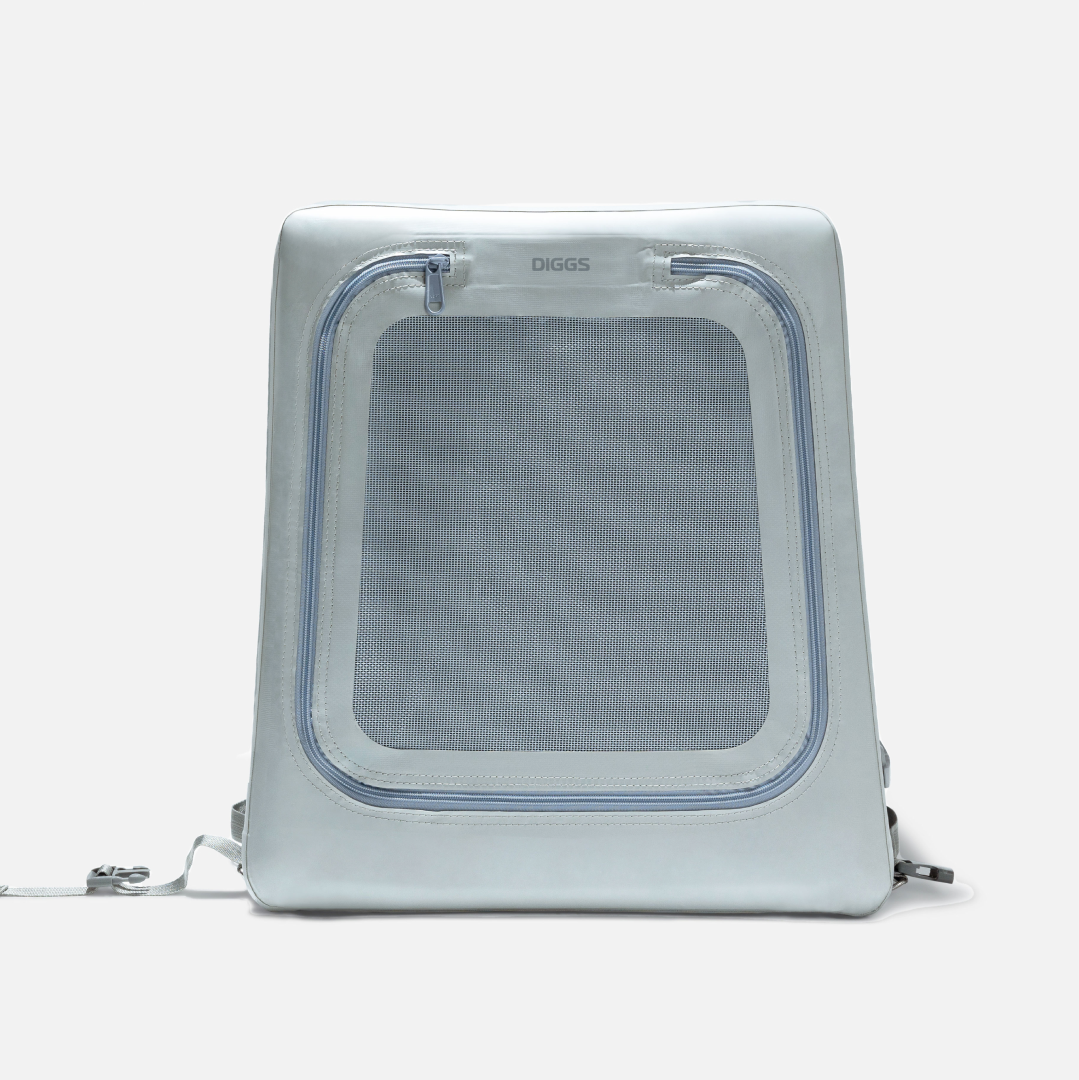 a front view of a closed and inflated Enventur Travel Kennel