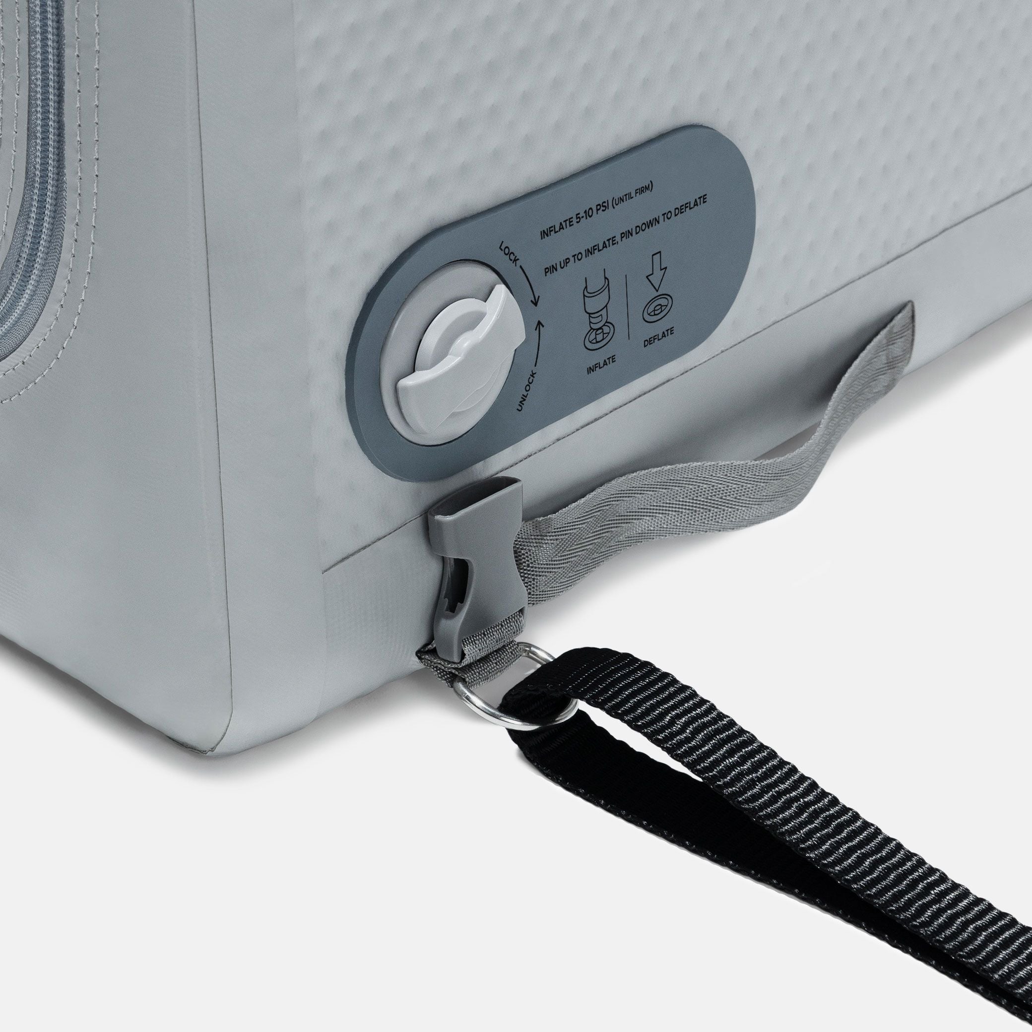 an Enventur Tie Down strap on fastened to an Enventur on a white background